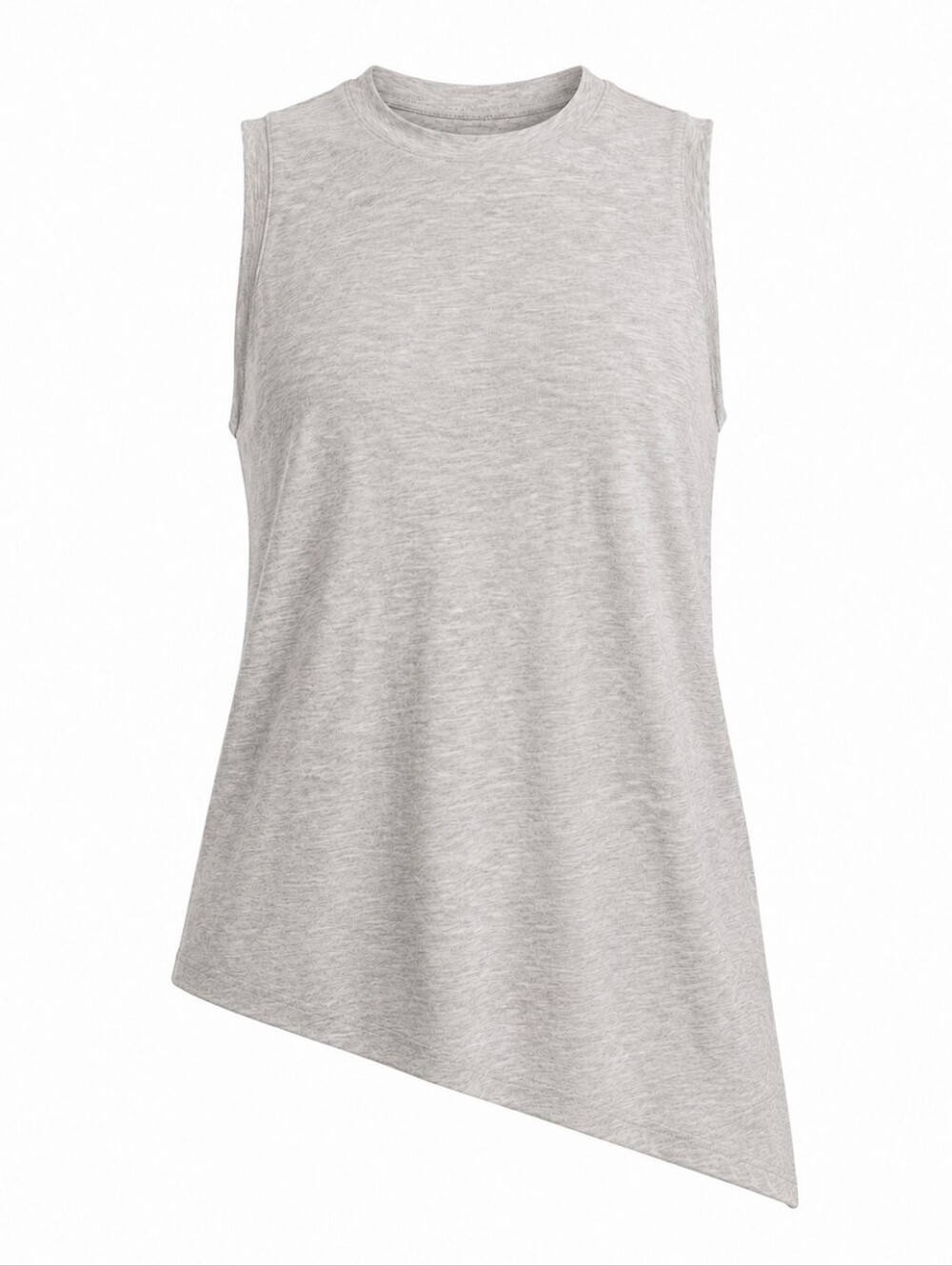 Athleta gray sleeveless tunic top with a relaxed fit and modern high nec